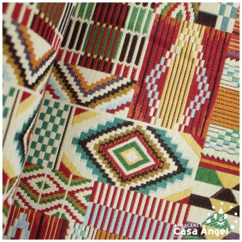 GOBELINO JACQUARD ÉTNICO MULTICOLOR 160cm