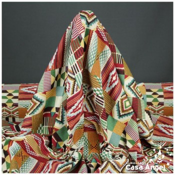 GOBELINO JACQUARD ÉTNICO MULTICOLOR 160cm