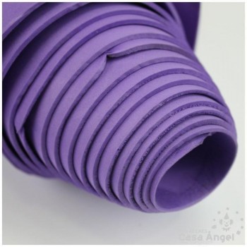 ROLLOS DE GOMA EVA MORADO CON TARA SEGUNDA CALIDAD PARA RECORTE 300x75cm