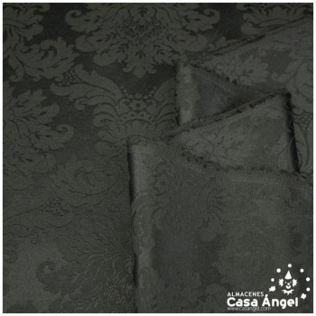 DAMASCO NEGRO DE BROCADO VICTORIANO SERIE MALAKA 280cm