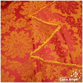 DAMASCO ROJO Y ORO DE BROCADO VICTORIANO SERIE MALAKA 280cm
