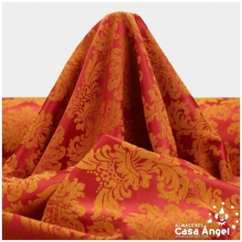 DAMASCO ROJO Y ORO DE BROCADO VICTORIANO SERIE MALAKA 280cm