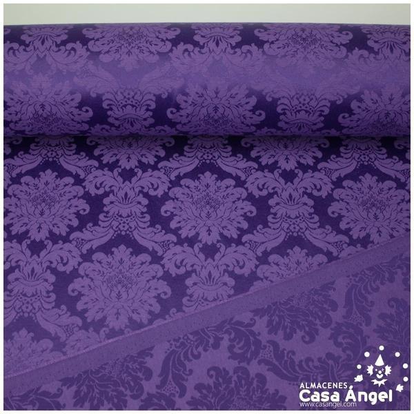 DAMASCO MORADO DE BROCADO VICTORIANO SERIE MALAKA 280cm