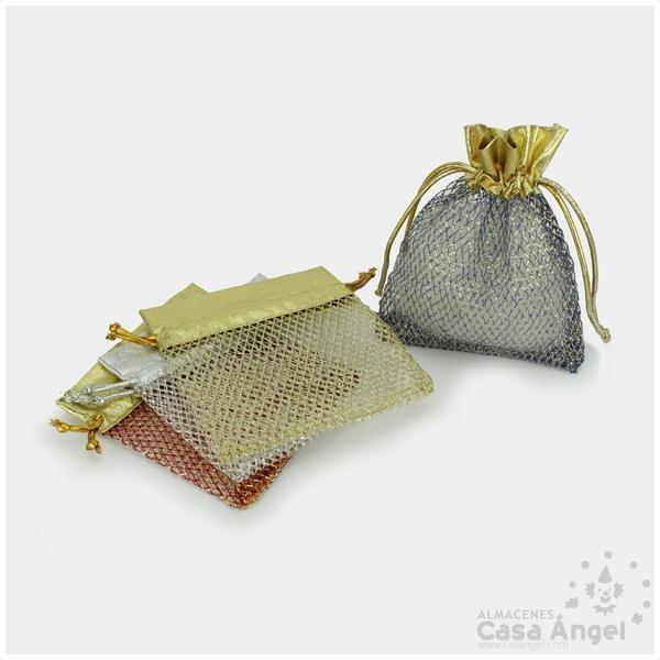 BOLSA RED DE MALLA CON CORDÓN SET DE 4