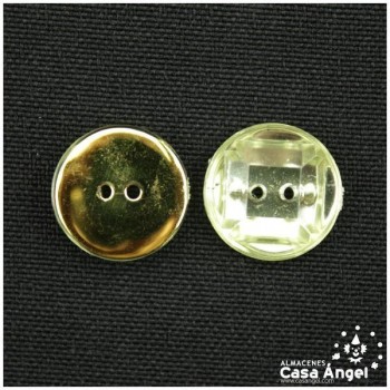 BOTÓN AMARILLO CARTUJO ACRÍLICO FACETADO REVERSO ORO 10 UNIDADES
