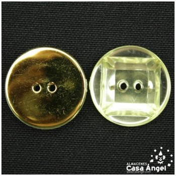 BOTÓN AMARILLO CARTUJO ACRÍLICO FACETADO REVERSO ORO 10 UNIDADES