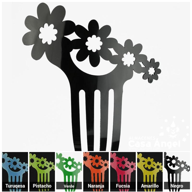 PEINECILLO FLAMENCO CON FLORES CALADAS INFANTIL