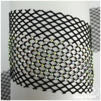 CINTA DE RED ELÁSTICA CON STRASS BOREAL 150cm