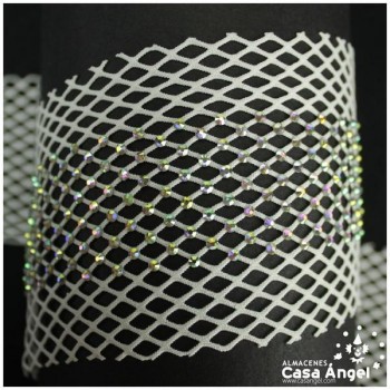CINTA DE RED ELÁSTICA CON STRASS BOREAL 150cm