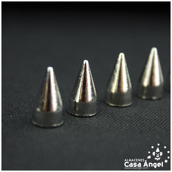 TACHA CONO ROCKER PLATA CON TORNILLO 8mm BOLSA DE 5uds