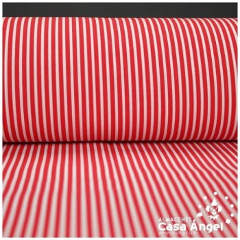 PIQUÉ CANUTILLO ESTAMPADO RAYAS ROJO Y BLANCO 158cm