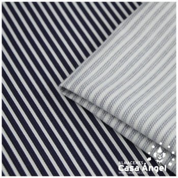 PIQUÉ CANUTILLO ESTAMPADO RAYAS AZUL Y BLANCO 158cm