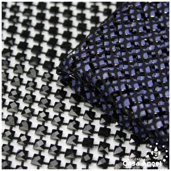 MALLA CON PEDRERÍA ACRÍLICA NEGRA SERIE ALMAS 120cm