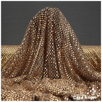 MALLA CON PEDRERÍA ACRÍLICA ORO SERIE ALMAS 120cm