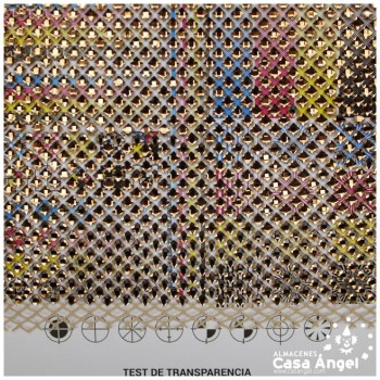 MALLA CON PEDRERÍA ACRÍLICA ORO SERIE ALMAS 120cm