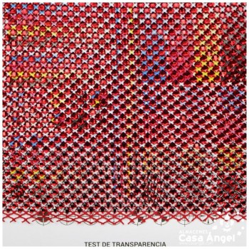 MALLA CON PEDRERÍA ACRÍLICA ROJA SERIE ALMAS 120cm