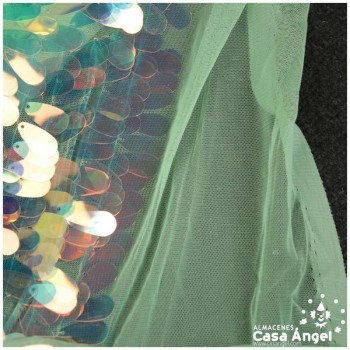TUL DE LENTEJUELAS OVALADAS VERDES SERIE NAKU 160cm
