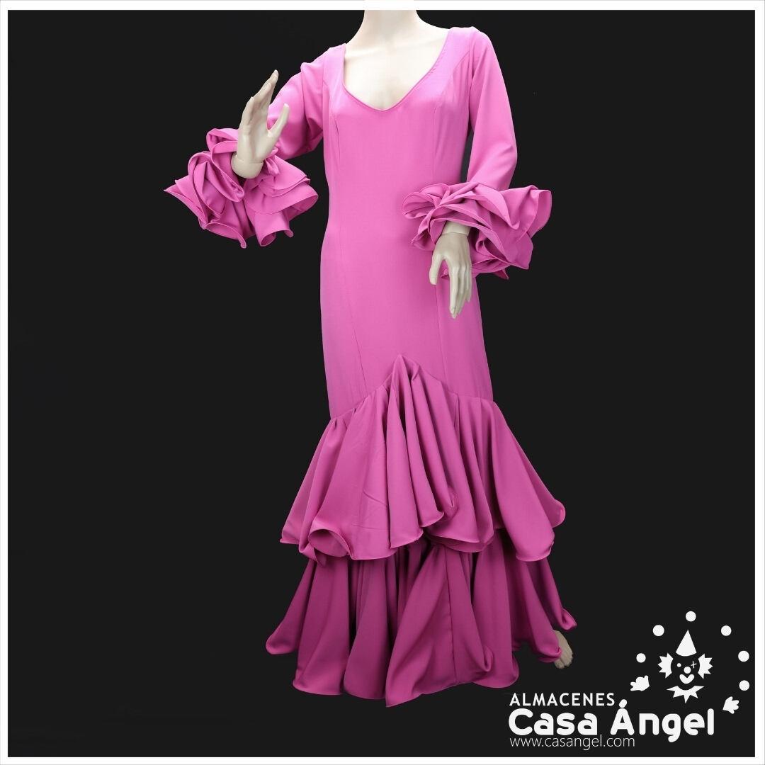 TRAJE DE FLAMENCA BIELÁSTICO COLOR ROSA