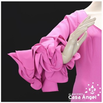 TRAJE DE FLAMENCA BIELÁSTICO COLOR ROSA
