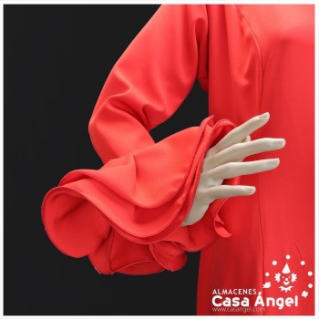 TRAJE DE FLAMENCA BIELÁSTICO COLOR ROJO LISO