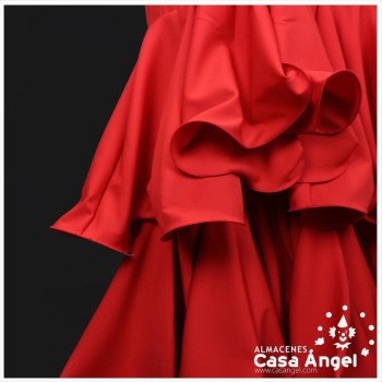 TRAJE DE FLAMENCA BIELÁSTICO COLOR ROJO LISO