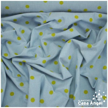 LONETA ÍNDIGO VAQUERO AZUL CLARO CON LUNARES AMARILLOS 150cm