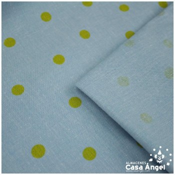 LONETA ÍNDIGO VAQUERO AZUL CLARO CON LUNARES AMARILLOS 150cm