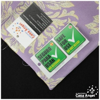 TELA JACQUARD COLOR MORADO HILOS LUREX COLOR ORO 280cm