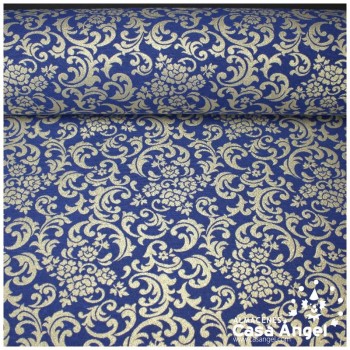 BROCADO VICTORIANO AZUL Y ORO SERIE SELENIA 280cm