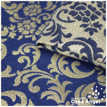 BROCADO VICTORIANO AZUL Y ORO SERIE SELENIA 280cm