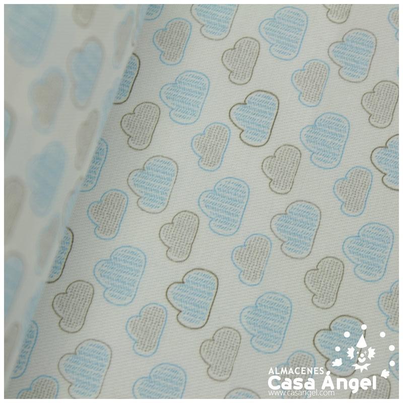 VIELLA DE ALGODÓN CON CORAZONES CELESTE SERIE BERET 150cm