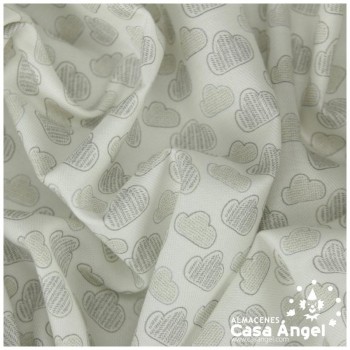 VIELLA DE ALGODÓN PIEDRA CON CORAZONES SERIE BERET 150cm