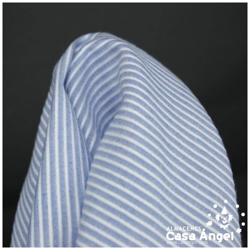 TEJIDO CANUTILLO ESTAMPADO RAYAS CELESTES SERIE SAN REMO 150cm