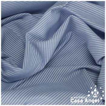 TEJIDO CANUTILLO ESTAMPADO RAYAS CELESTES SERIE SAN REMO 150cm