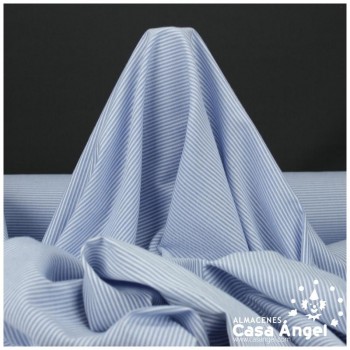 TEJIDO CANUTILLO ESTAMPADO RAYAS CELESTES SERIE SAN REMO 150cm
