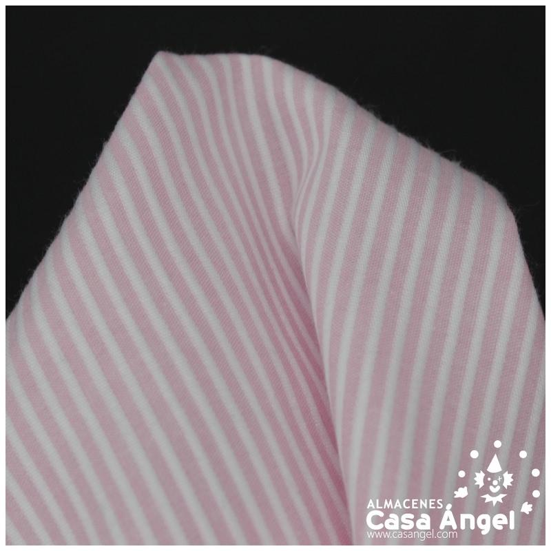 TEJIDO CANUTILLO ESTAMPADO RAYAS ROSAS SERIE SAN REMO 150cm