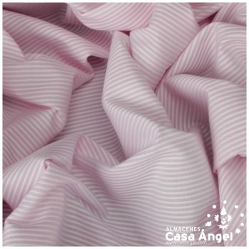 TEJIDO CANUTILLO ESTAMPADO RAYAS ROSAS SERIE SAN REMO 150cm