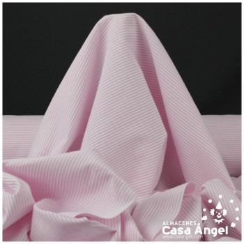 TEJIDO CANUTILLO ESTAMPADO RAYAS ROSAS SERIE SAN REMO 150cm