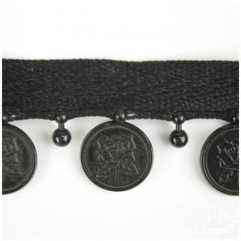 FLECOS DE MONEDAS NEGRAS DE PVC 25mm