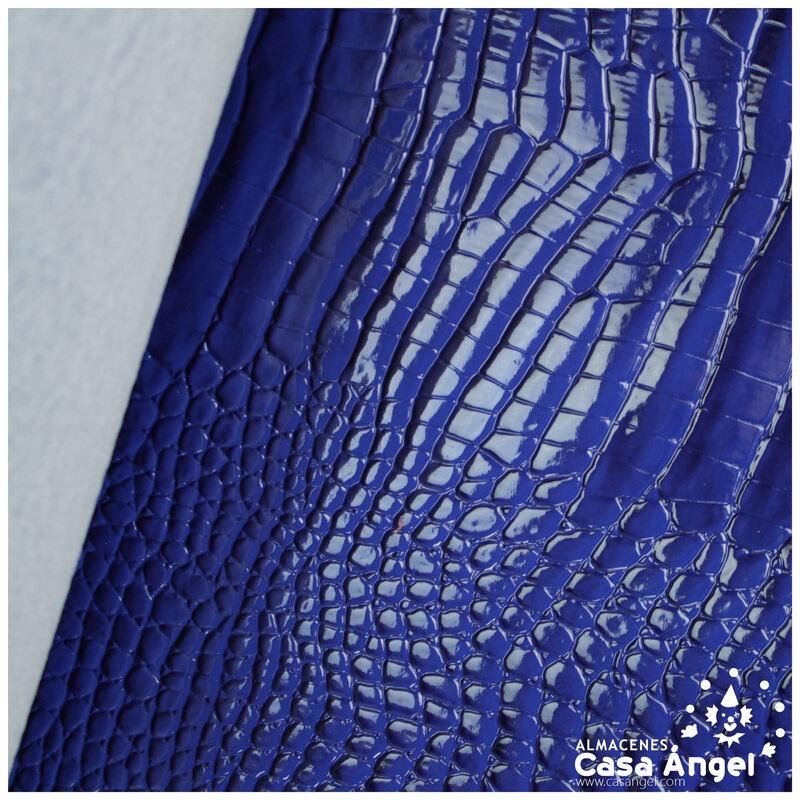 POLIPIEL CHAROLADA COCODRILO AZUL ROYAL SERIE KAWANI 140cm