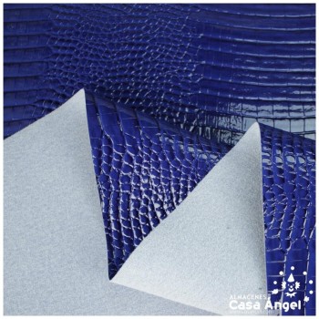POLIPIEL CHAROLADA COCODRILO AZUL ROYAL SERIE KAWANI 140cm