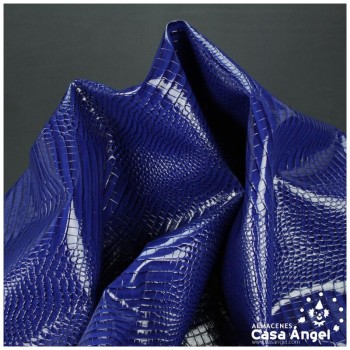 POLIPIEL CHAROLADA COCODRILO AZUL ROYAL SERIE KAWANI 140cm