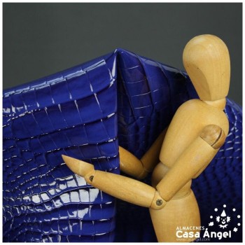 POLIPIEL CHAROLADA COCODRILO AZUL ROYAL SERIE KAWANI 140cm