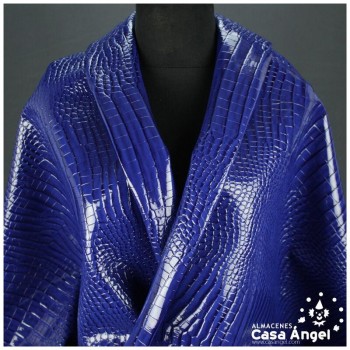 POLIPIEL CHAROLADA COCODRILO AZUL ROYAL SERIE KAWANI 140cm