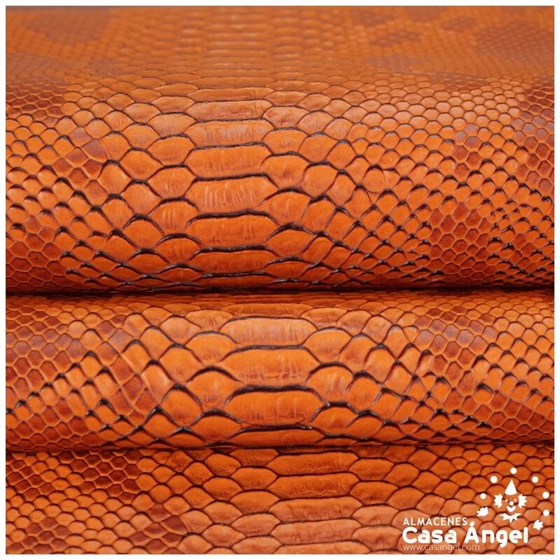 POLIPIEL NARANJA LABRADO PIEL DE SERPIENTE SERIE MANKAI 140cm