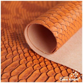 POLIPIEL NARANJA LABRADO PIEL DE SERPIENTE SERIE MANKAI 140cm