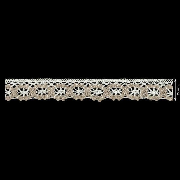 PUNTILLA YUTE BORDADO BLANGO BEIGE 23mm