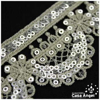 ENCAGE DE PASAMANERÍA METALIZADO FLORAL 38mm