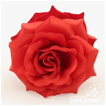 ROSA FLAMENCA CON PINZA BLANCA Y ROJA 13cm