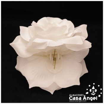ROSA FLAMENCA CON PINZA BLANCA Y ROJA 13cm